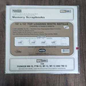 PIONEER Top-Loading Pack of 5 Sheets (10 Pages) 12" x 12" Scrapbook Inserts RMW5